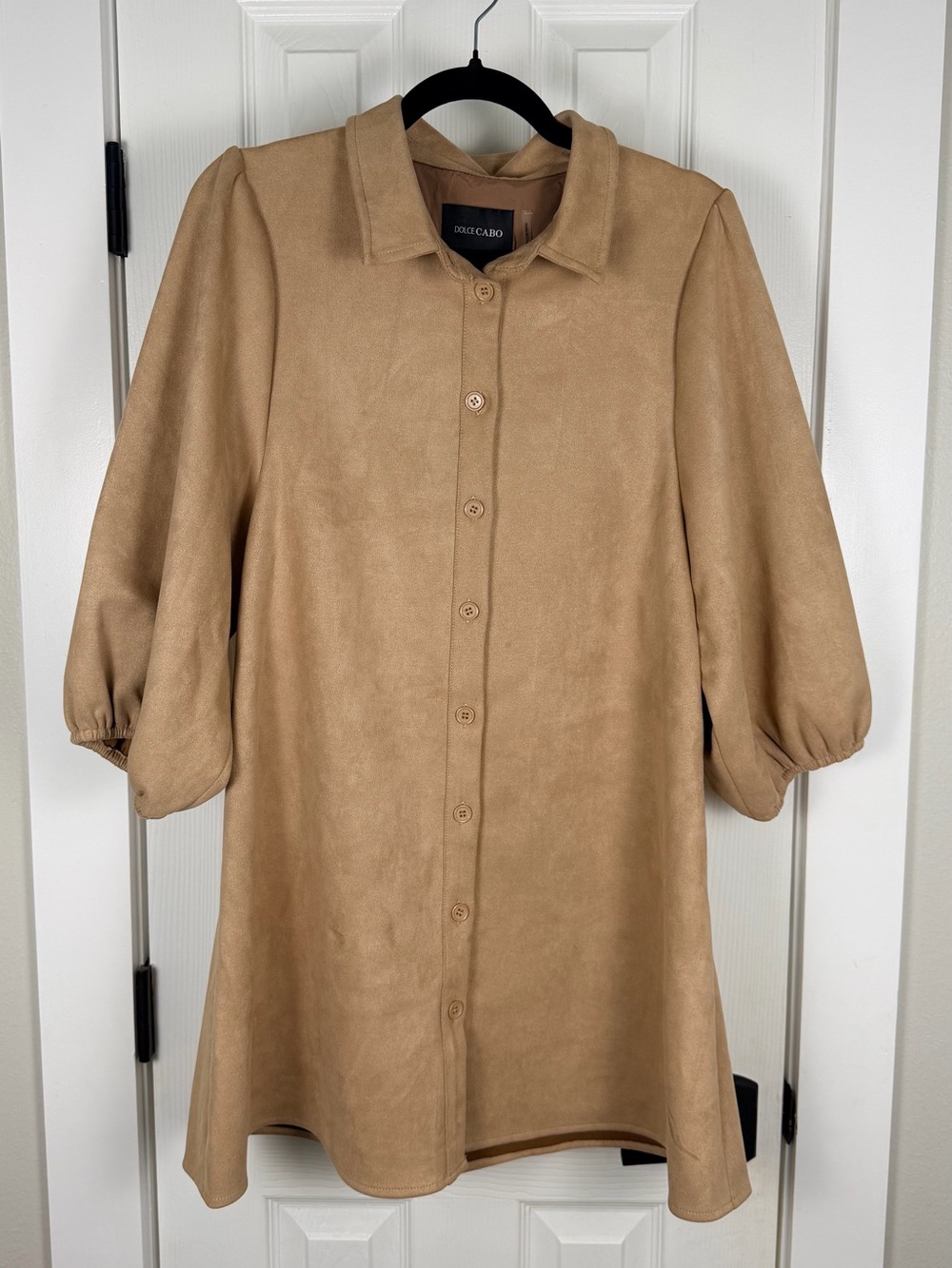 Dolce Cabo Faux Suede Puff Sleeve Dress | Medium
